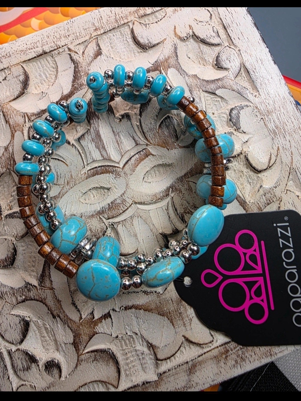 Operation Outdoors Faux Turquoise Beaded Bracelet